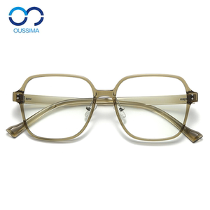 
Anti-blue light ultra-light plain glasses for myopia women's frame with large square frame for face display and small nose pads TR90