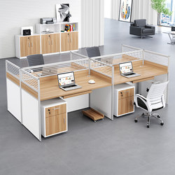 Simple and Modern Office Desk and Chair Set for Staff, 4-Person Workstation with Partition Screen, 6-Person Cubicle Desk for Finance
