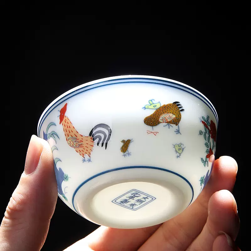 2.8亿鸡缸杯盏杯茶杯单个人陶瓷茶碗老板杯复古日式家用功夫茶具-Taobao