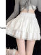French ballet puff cake skirt female summer big size fat MM ruffle short skirt high waist A -line lace half body skirt