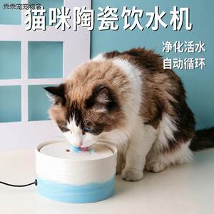 
Cat ceramic water dispenser, special flowing water circulation for pet feeding, self-service smart summer life drinking water god