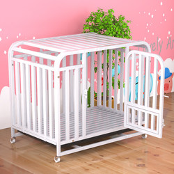 Dog Cage for Small Dogs, Medium-Sized Dog Pet Cage with Separate Toilet, Indoor Household Use, Thickened Square Tube Cage for Teddy