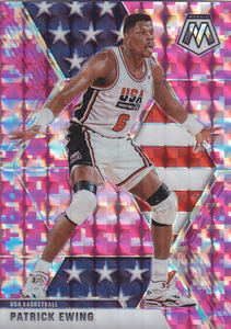 
NBA Panini Star Card 1920 Puka Pink Mosaic Team USA Set up for a Cover #253 Ewing