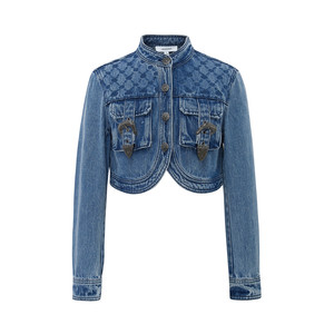 
LULUALWAYS new cool casual fashion denim embroidered short jacket