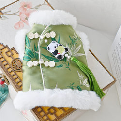 Cat and Dog Festive New Year Tang Suit Winter Clothing for Teddy, Bichon, and Other Pets, Autumn and Winter Styles