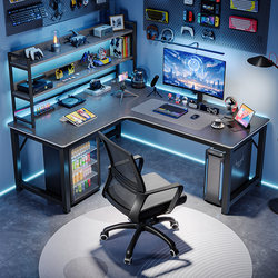Corner Gaming Desk Computer Desk Desktop Home Double Desk Bookshelf Integrated Desk Bedroom Corner Table Office Desk