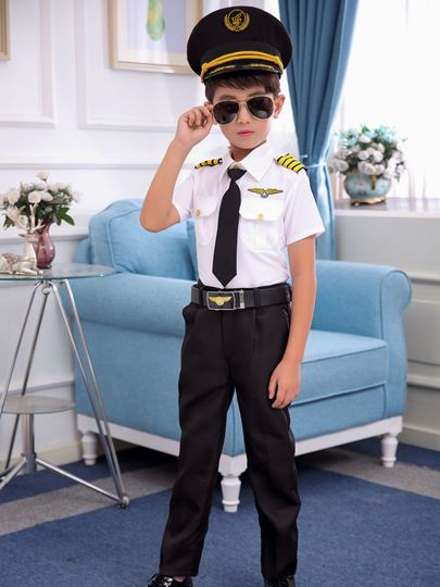 Costume Aviatore Vintage Set Cappello E Occhiali Da Pilota Bambino