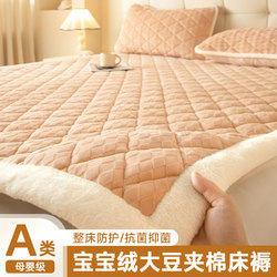 Baby Velvet Mattress Soft Pad Soybean Cotton Thin Mat Student Dormitory Milk Velvet Antibacterial Mattress Pad Bedding