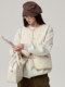 OMONT egg tart home retro light thin cotton vest 2024 winter new stack wearing warmth shoulder cotton jacket
