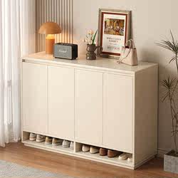 Cream Style Solid Wood Shoe Cabinet Home Door 2023 New Explosion Models Entry Porch Cabinet Integrated Storage Cabinet