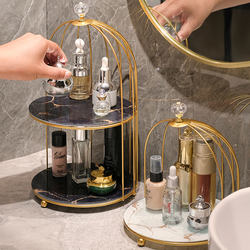 Nordic Light Luxury Birdcage Storage Rack Dressing Table Bathroom Toilet Desktop Decoration Ornaments Bedroom Cosmetics Storage