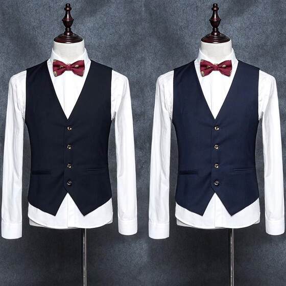 
Suit vest men's business wedding best man Korean style trendy slim vest men's suit casual vest horse clip
