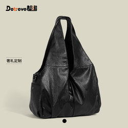 Dutao High-End Black Large-Capacity Tote Bag for Women, Versatile and Relaxed, Suitable for Daily Commuting, Shoulder and Crossbody Bag