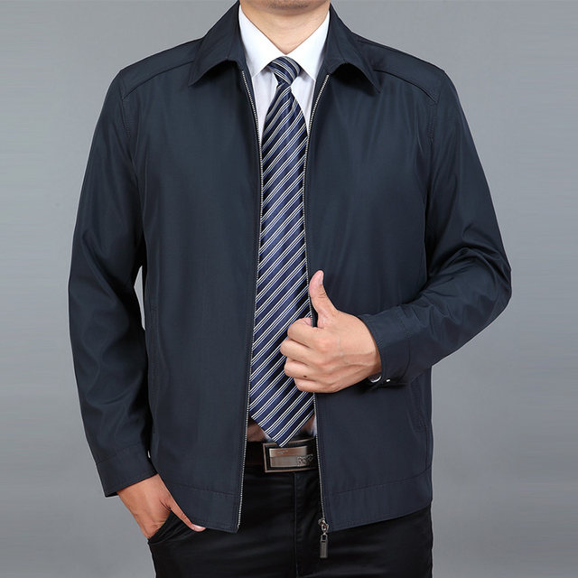 Middle-aged dad's spring jacket men's jacket middle-aged and elderly ...