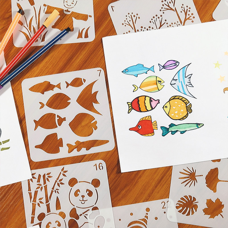 초등학생 필기 신문 템플릿, 어린이 그림 도구, 성장 사진첩, 손으로 그린 ??장식 재료, 속이 빈 레이스 자 -