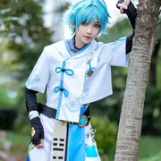 Genshin Tác Động cos phù hợp với Chongyun cos Diluc Xingqiu Wendy cosplay phù hợp với toàn bộ tóc giả cổ tay trò chơi dành cho nam và nữ