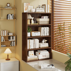 Solid Wood Bookshelf Bay Window Cabinet Floor-To-Ceiling Bookcase Home Windowsill Children's Walnut Storage Cabinet Balcony Simple Storage Cabinet
