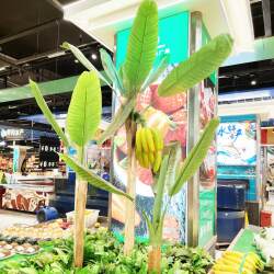 Supermarket Fruit Display Banana Tree Banana Bunch Single Stem Small Floor-Standing Artificial Banana Tree Banana Plant Green Plant Decoration