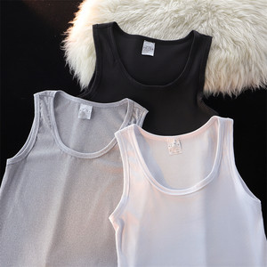 Solid color ins trendy sleeveless sweat vest for boys loose summer sports fitness running vest breathable thin outer wear