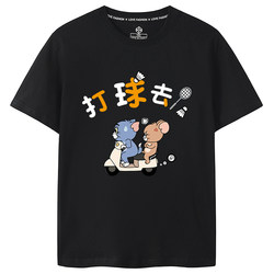 New Stylish Badminton Clothing Featuring Cartoon Cat and Mouse Playing, Short-Sleeved Quick-Drying T-Shirt, Cultural Shirt, Men's Top