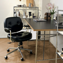 Vintage Wax Leather Computer Chair Bedroom Sedentary Desk Chair Swivel Chair Backrest Chair Study Office Chair Girls' Retro Chair