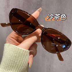 Brown Cat-Eye Sunglasses for Women 2025 New Style High-End Anti-Uv Retro Driving Polarized Sunglasses