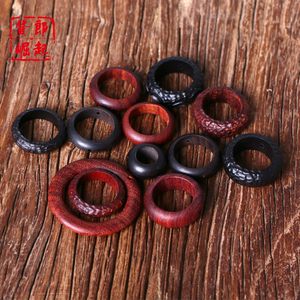 
Taoyunge wooden large ring pendant pendant DIY accessories black sandalwood blood sandalwood car key chain accessories