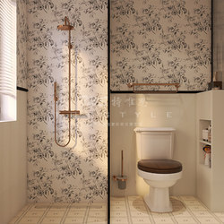 French Retro Bathroom Tiles Plant Rose Small Tiles Cream Style Micro Cement Kitchen Wall Tiles Bathroom Floor Tiles