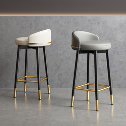 Bar Stool High Chair with a Light Luxury and High-End Feel, Home-Use Soft Cushioned Leisure Bar Chair, Comfortable for Long Sitting, Cashier Counter Stool