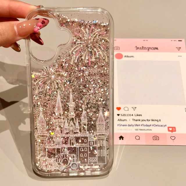 Fireworks and Castle Silver Flurry Shells are suitable for Apple 16 mobile phone case iPhone15/13 new 11promax Huawei Mate60pro female PURA70 Honor 200 Xiaomi 14reno12S19