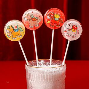 
Tongue Enjoy cartoon horse shape lollipops 24 pieces whole box cute animal pattern children's New Year gift snacks candies