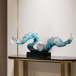 Prosperous Entrance Cabinet, Large Ornament for the Entrance, Hotel Lobby, Home Living Room Decoration, Transparent Imitation Crystal