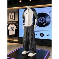 Outdoor Running Sports Quick-Drying Suit Men's Summer Shoulder-Length Fitness Short-Sleeved T-Shirt Sun Protection Badminton Cycling Suit