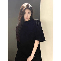 American-Style Heavy Black T-Shirt for Men, Summer Cleanfit Short-Sleeve Inner Wear, Pure Cotton 5-Sleeve T-Shirt Top