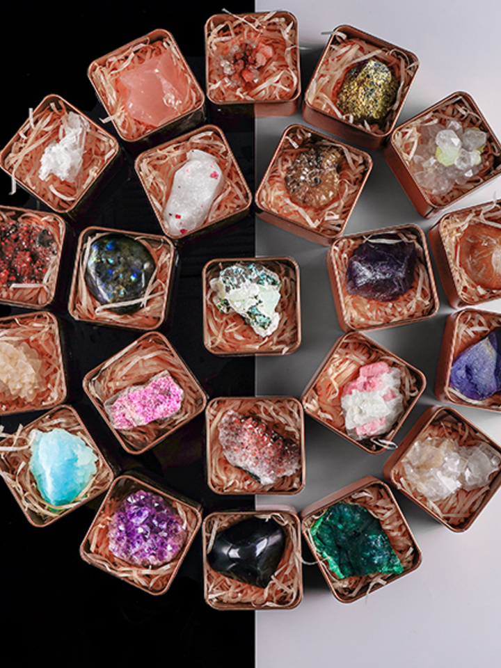 天然矿物盲盒水晶黑曜石创意惊喜矿石礼盒