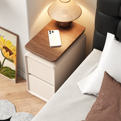 All-Solid Wood Bedside Table, Extremely Narrow, for Home Use in the Bedroom, with a Light Luxury and High-End Feel, Ultra-Narrow, Small, Vintage Cream-Style Storage Cabinet