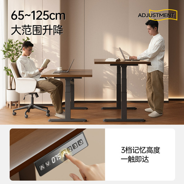 Electric lift table, solid wood computer desk, study table, home desk ...