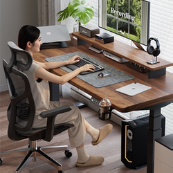Sanmeng Solid Wood Electric Adjustable Desk Desktop Computer Desk Home Office Desk Study Desk Gaming Desk Double Workstation