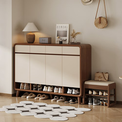Shoe Cabinet for Home Entrance, Integrated Storage Against the Wall, Indoor Entryway Cabinet, 2026 New Model, Entryway Rack with Solid Wood Legs