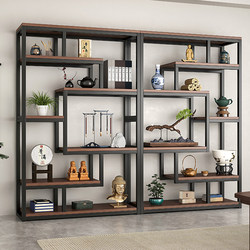 New Chinese-Style Display Shelf for Tea Room, Tea Display Cabinet, Non-Solid Wood Full-Wall Living Room Modern Minimalist Ornament Shelf