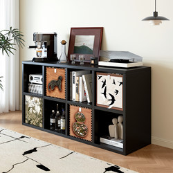 Solid Wood Kallax Grid Cabinet, Freely Combinable Floor-Standing Bookshelf, Wall-Mounted Storage Cabinet, Integrated Eight-Compartment Display Low Bookcase