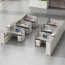 Staff Office Desk and Chair Combination, Simple Modern Office, Four or Six-Person Workstation, Screen Partition, Card Booth, Financial Work Station