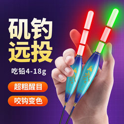 Day and Night Dual-Use Electronic Fishing Float for Rock Fishing, Long-Distance Casting, Large Fish, Luminous Float, Color-Changing When Fish Bite, Bold and Eye-Catching, Slippery Float