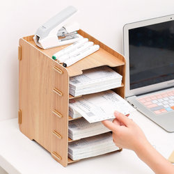 Multi-Compartment Document Storage Box, Express Delivery Slip Layered Rack, Desk Storage Rack, Delivery Document Invoice Sorting Box