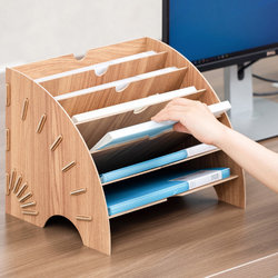 Fan-Shaped File Rack Desktop Storage Office Document Rack Office Supplies Shelf Multi-Layer Classification Rack Folder Rack File Box Storage Box File Storage Desk Rack Storage Rack