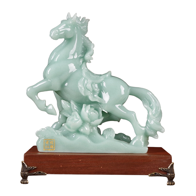 飛躍馬（天然石 岫玉石（英名 天然石サーペンチン）） 天然石