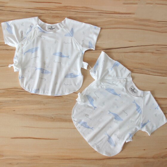 Boneless newborn baby short-sleeved half-back clothes modal ultra-thin newborn baby 0-March top summer monk