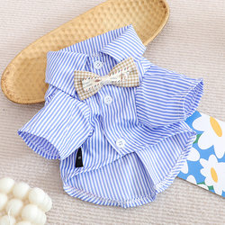 Pet Short-Sleeved Shirt New Summer Style for Dogs, Thin Teddy French Bulldog Summer Clothes for Small Dogs, Bichon Frise Clothing for Puppies