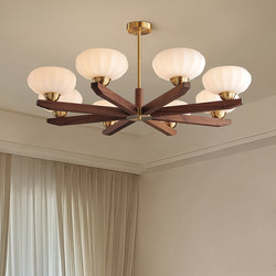 Medieval Style Living Room Chandelier, American Retro Solid Wood Hall Main Light, Bedroom Dining Room Low-Rise Study Lighting Fixtures