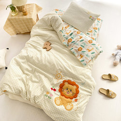 Kindergarten Three-Piece Quilt Set, Pure Cotton Bedding, Six-Piece Children's Bedding Set, Baby Naptime Crib Set for Kindergarten